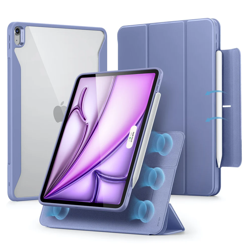 ESR REBOUND SERIES MAGNETIC CASE COMPATIBLE WITH IPAD AIR 13INCH 2024 PRO 12.9 6TH-5TH-4TH GEN LAVENDER