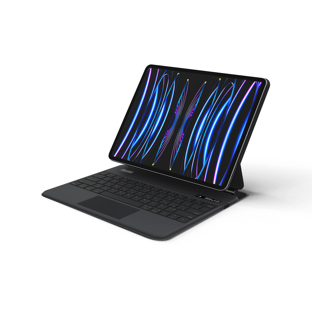 BLUPEBBLE IPAD AIR 11 INCH M2/M3  MAGIC FOLIO KEYBOARD W TRACKPAD ENG/ARB BLACK BP-MFIPAD11AIR2025AR-BK thumbnail 2