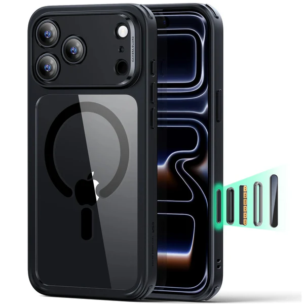 ESR CLASSIC HYBRID MAGNETIC CASE CAM CONTROL COMPATIBLE WITH IPHONE 17 PRO CLEAR BLACK