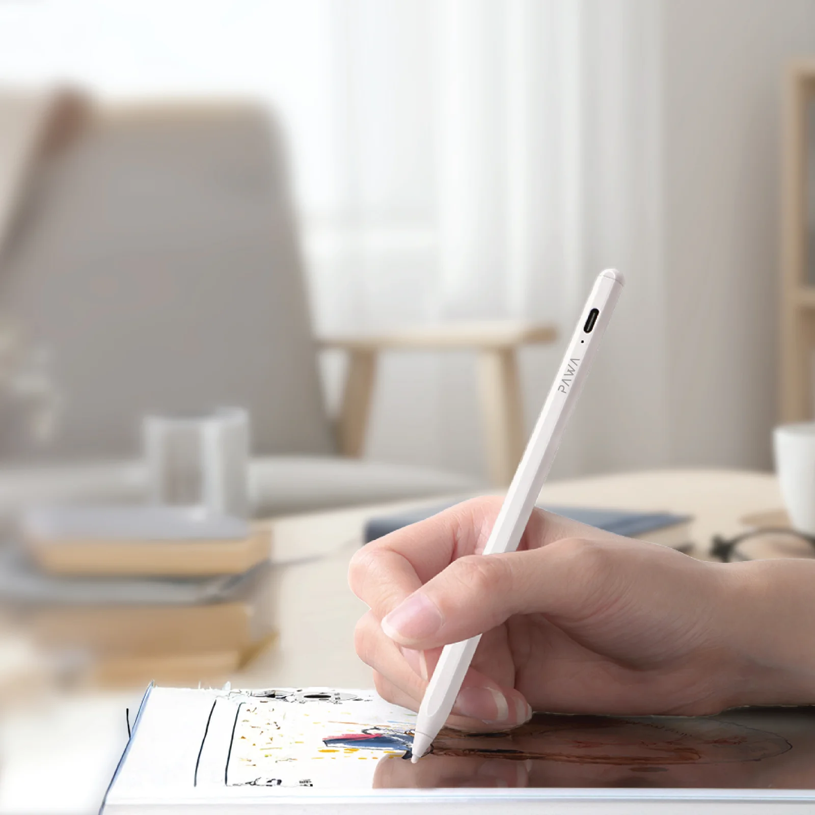 PAWA DUAL SYSTEM UNIVERSAL PENCIL WITH PALM REJECTION WHITE PW-DSSP21-WH thumbnail 3
