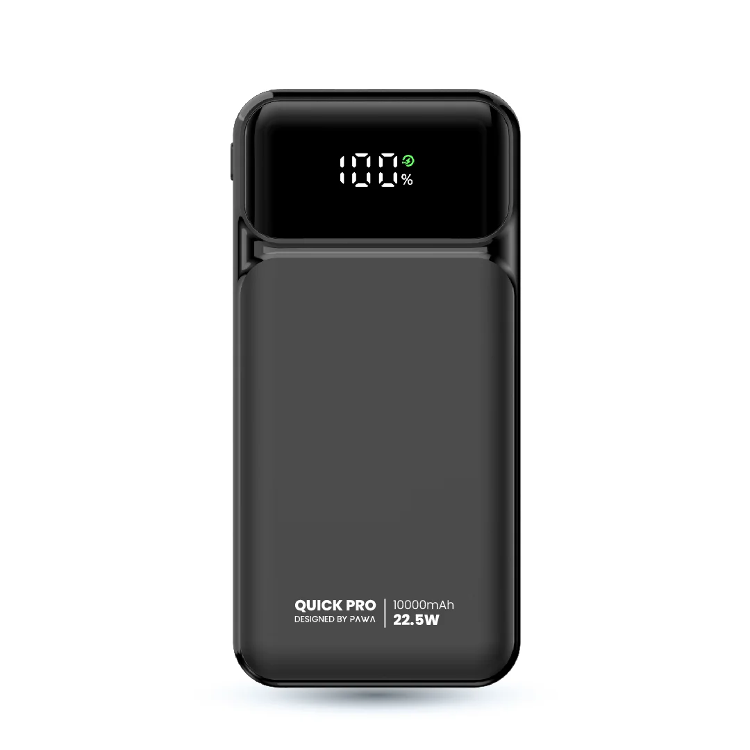 PAWA QUICKPRO 10000MAH P225 FAST CHARGING POWERBANK BLACK PW-PBQP10TT-BK