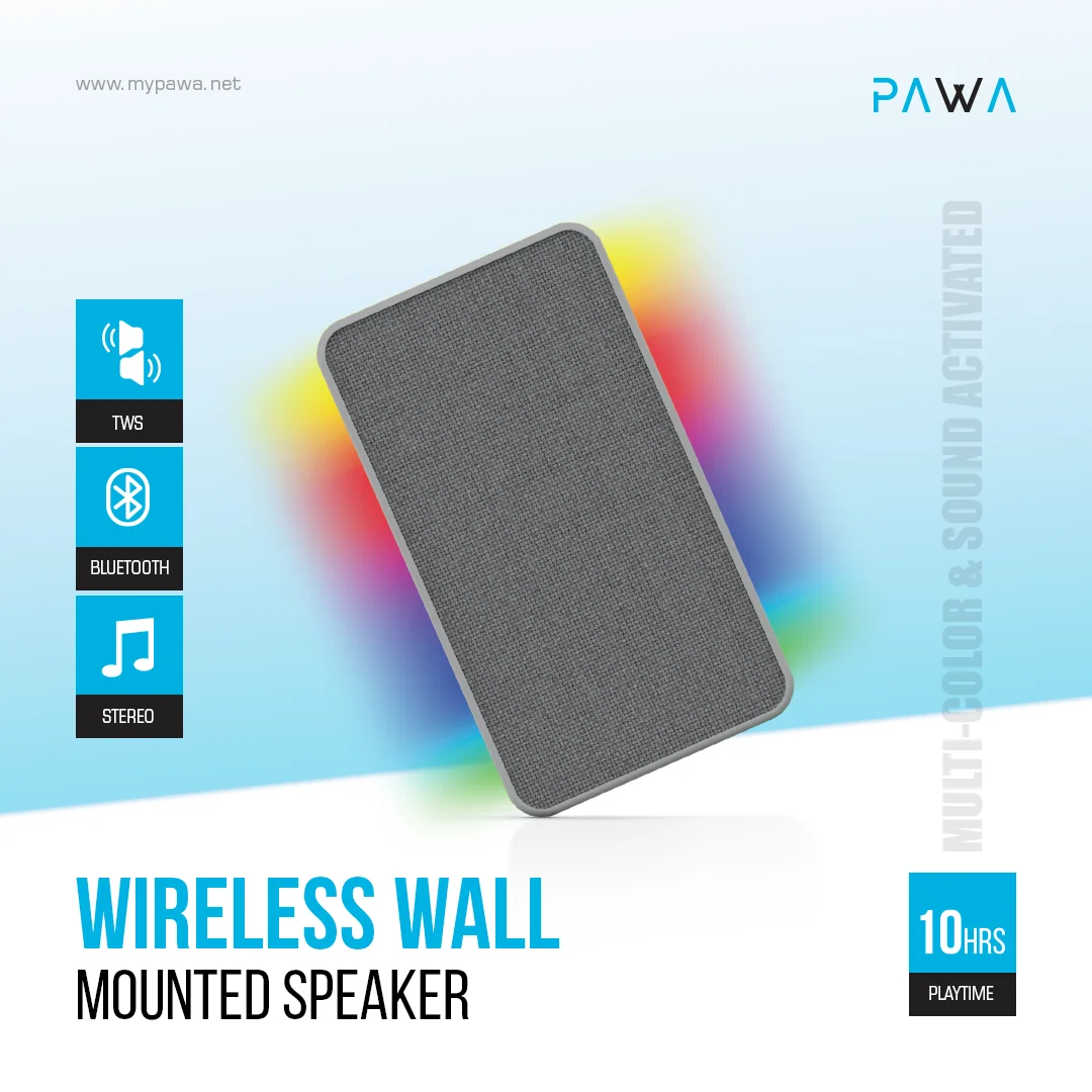 PAWA WIRELESS WALL MOUNTED SPEAKER GREY PW-SPWLTW66-GY thumbnail 3