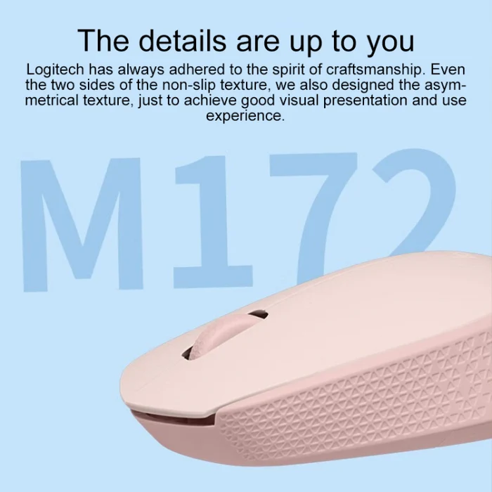 LOGITECH M172 RELIABLE WIRELESS MOUSE PINK 910-006874 thumbnail 4