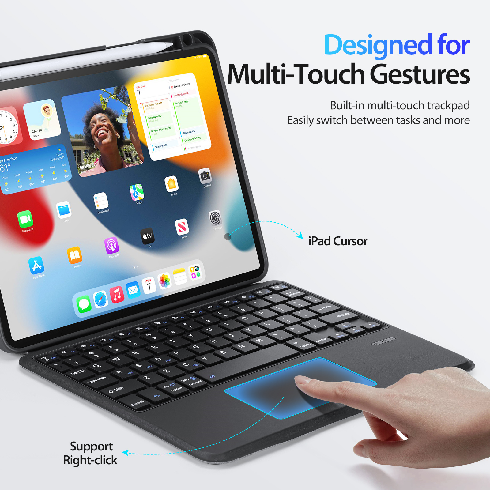 DUXDUCIS IPAD AIR 6 IPAD AIR 4/5/PRO 11 MAGNETIC FOLIO KEYBOARD BLACK ALBYBG-002 thumbnail 9