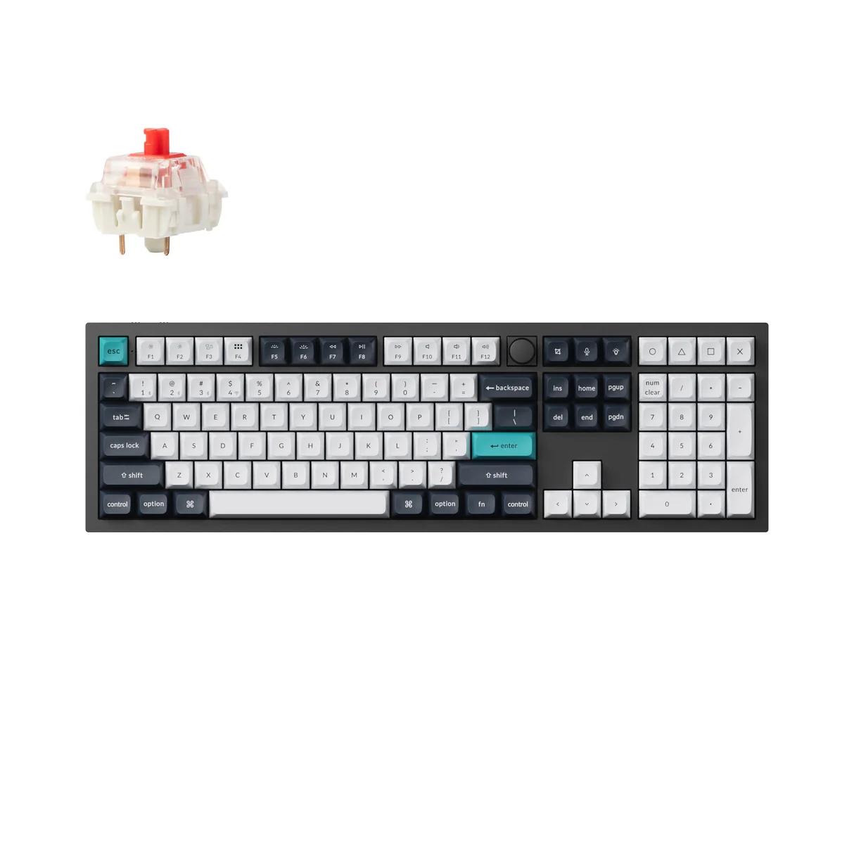 KEYCHRON Q6 MAX WIRELESS MECHANICAL KEYBOARD RGB BACKLIGHT RED SWITCH BLACK ARABIC Q6M-M1-AR