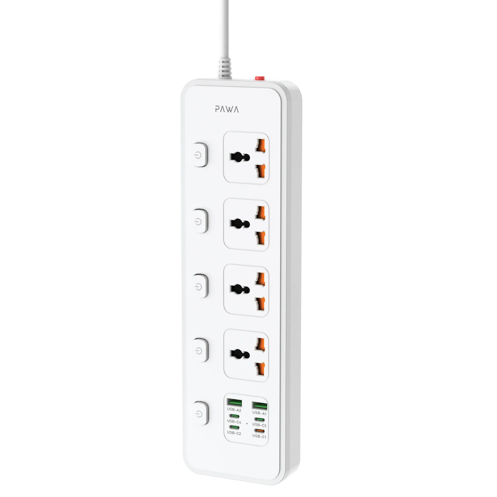 PAWA UNIVERSAL POWERSTRIP WITH 4AC + 45W WHITE PW-PSTN454P-WH