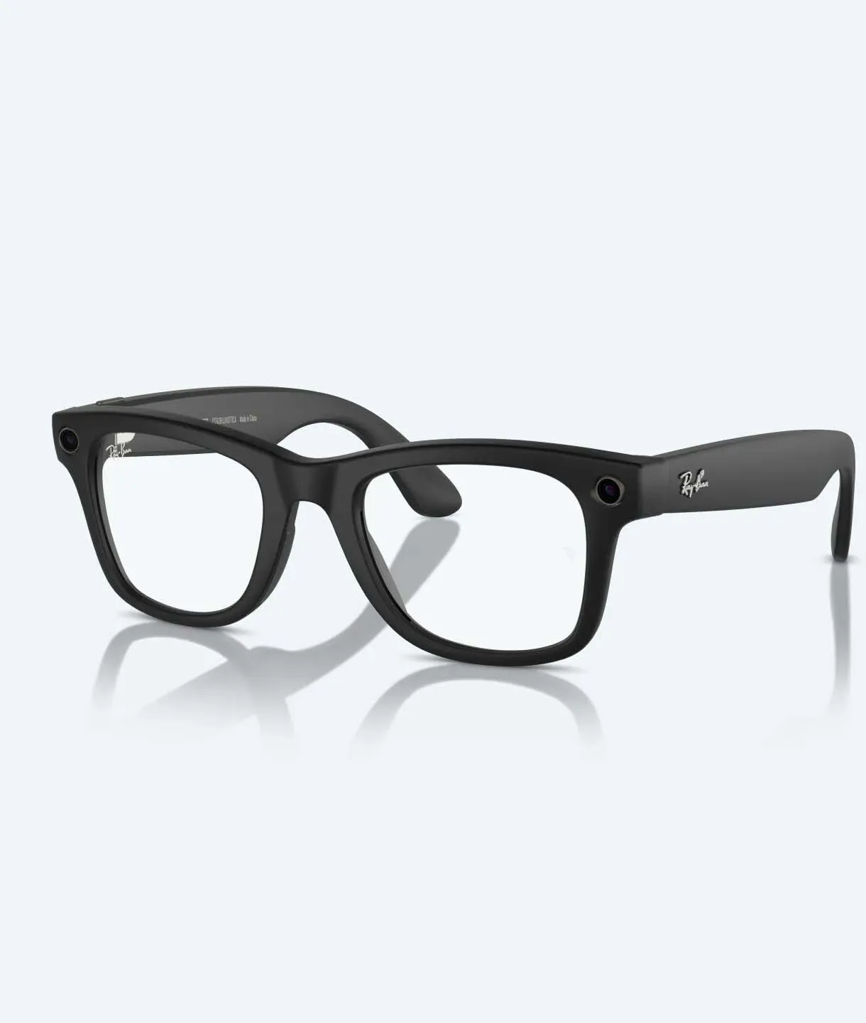 RAYBAN META WAYFARER SUNGLASSES F SHINY BLACK L G15 CLEAR RW4006