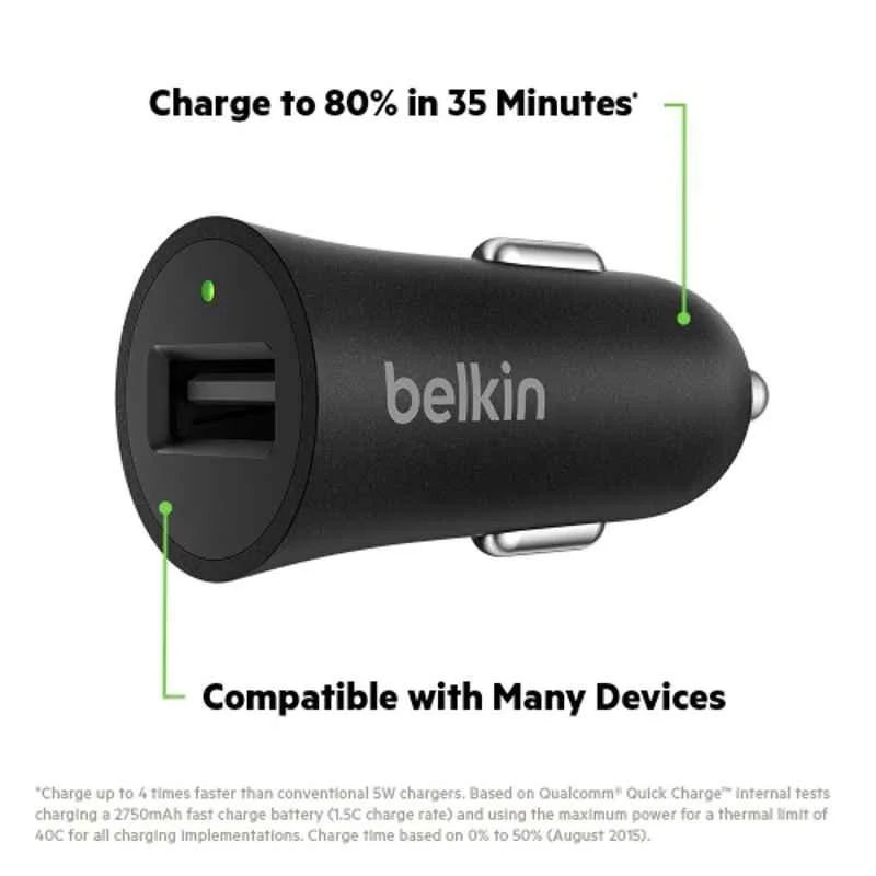 BELKIN CAR CHARGER WITH TYPE C CABLE F7U032BT04 thumbnail 2