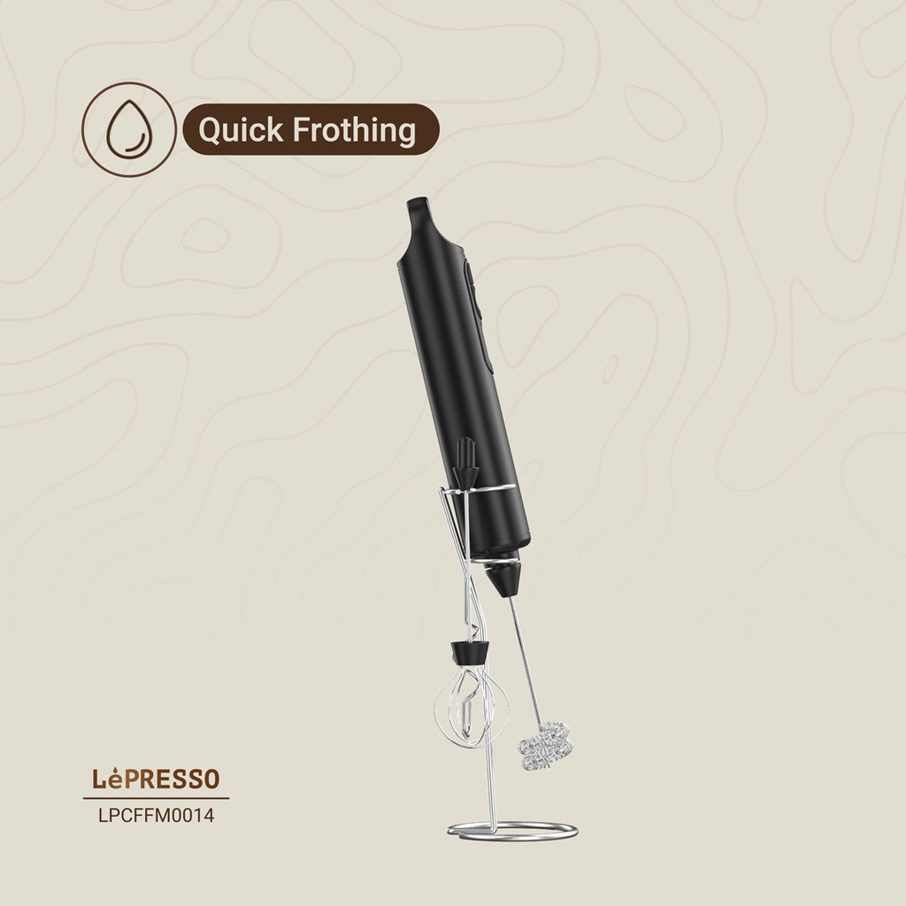 LEPRESSO FORTHMATE 3 IN 1 MILK FORTHER WITH INTERCHANGEABLE WHISKS LPO14 BLACK LPCFFM0014 thumbnail 9