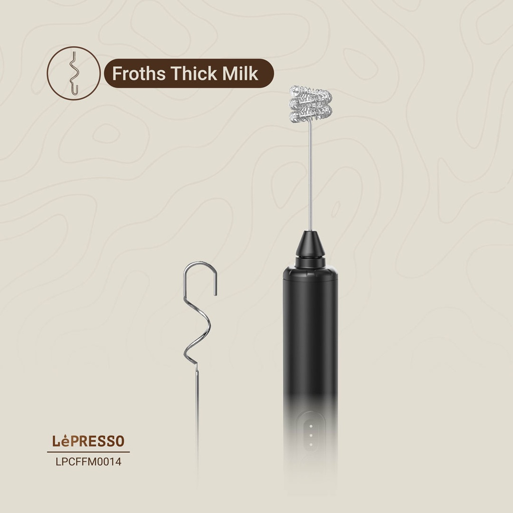 LEPRESSO FORTHMATE 3 IN 1 MILK FORTHER WITH INTERCHANGEABLE WHISKS LPO14 BLACK LPCFFM0014 thumbnail 7