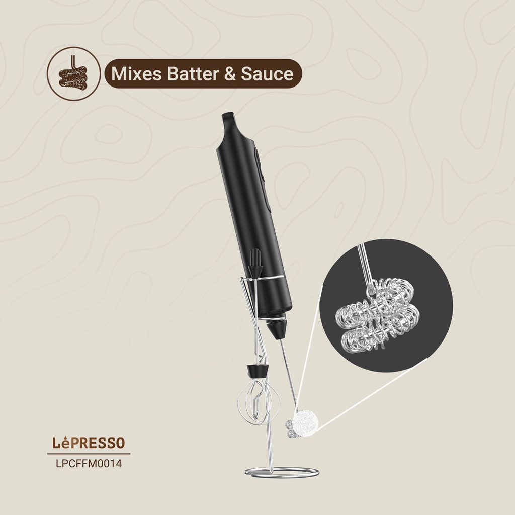 LEPRESSO FORTHMATE 3 IN 1 MILK FORTHER WITH INTERCHANGEABLE WHISKS LPO14 BLACK LPCFFM0014 thumbnail 6