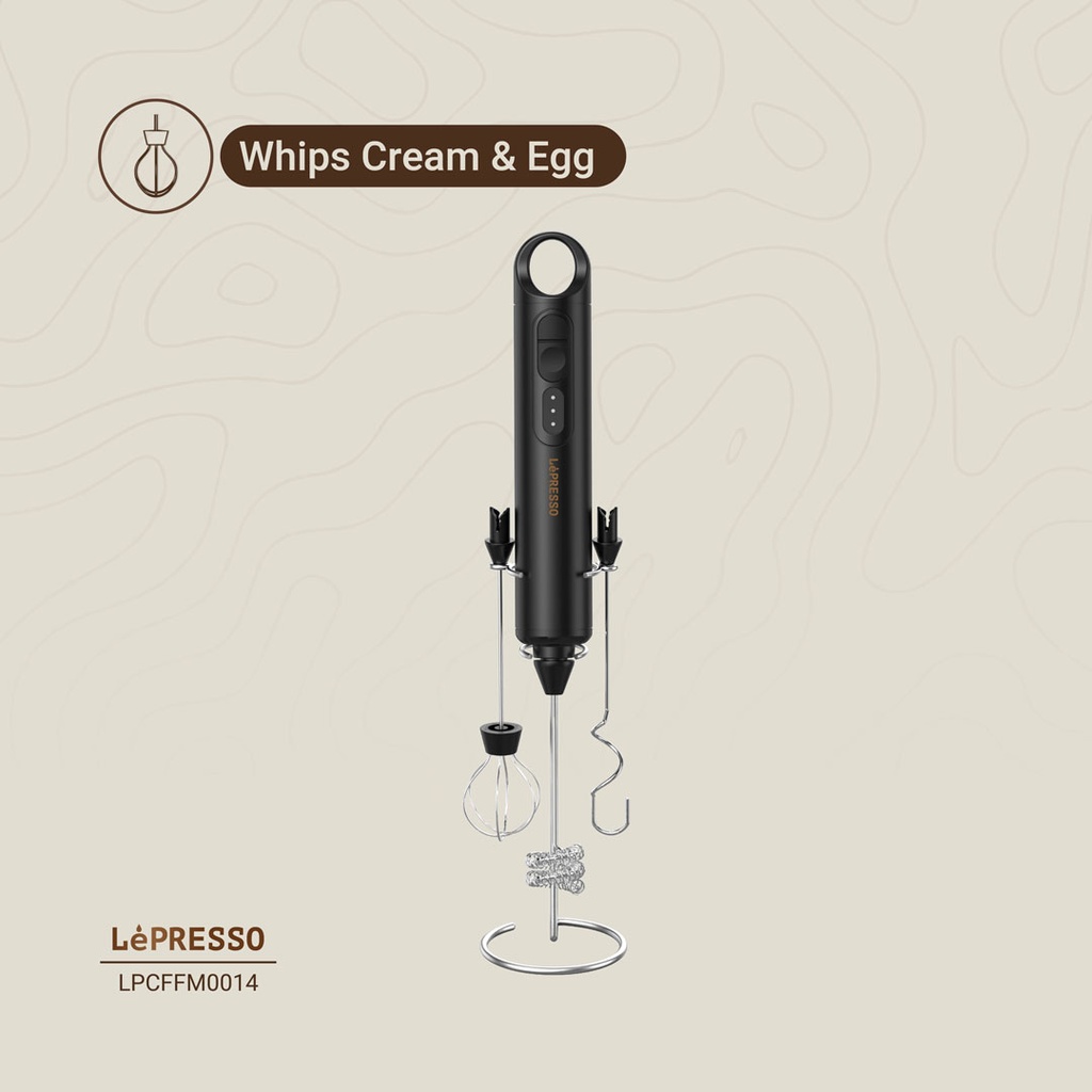 LEPRESSO FORTHMATE 3 IN 1 MILK FORTHER WITH INTERCHANGEABLE WHISKS LPO14 BLACK LPCFFM0014 thumbnail 5