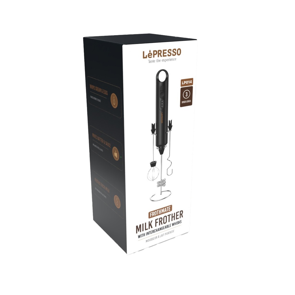 LEPRESSO FORTHMATE 3 IN 1 MILK FORTHER WITH INTERCHANGEABLE WHISKS LPO14 BLACK LPCFFM0014 thumbnail 2
