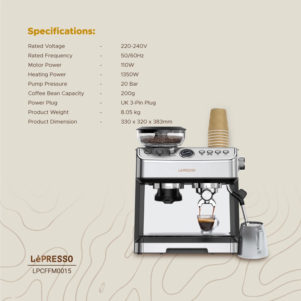LEPRESSO ADVANCED ESPRESSO MACHINE LP015-LPCFFM0015 thumbnail 5