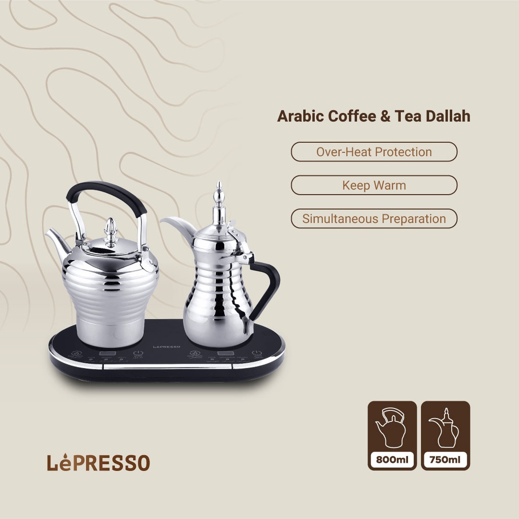 LEPRESSO ARABIC COFFEE AND TEA DALLAH 800W SILVER thumbnail 4