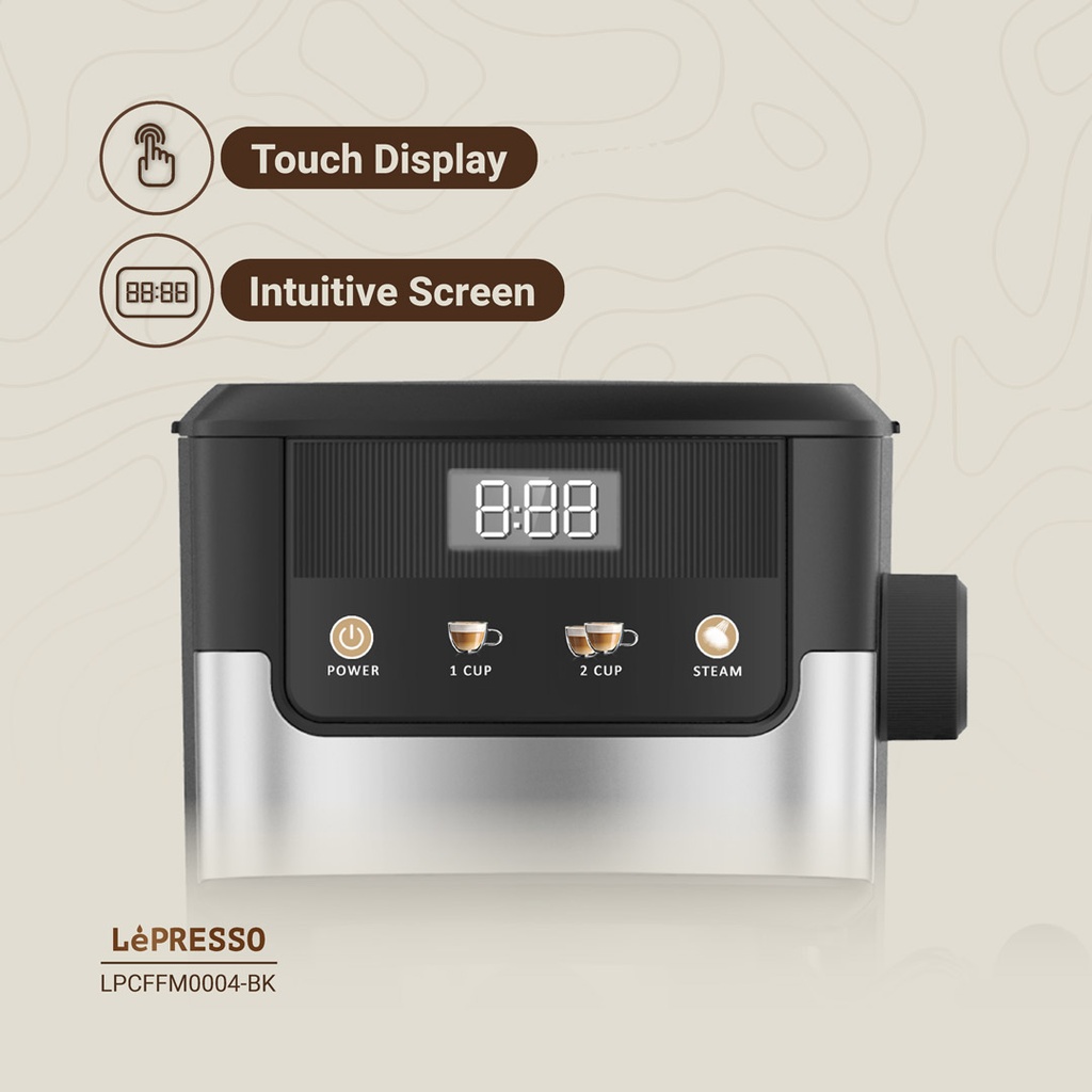 LEPRESSO BREAKFAST TRIO TOASTER DRIP COFFEE KETTTLE LP009 BLACK LPCFFM0009-BK thumbnail 7