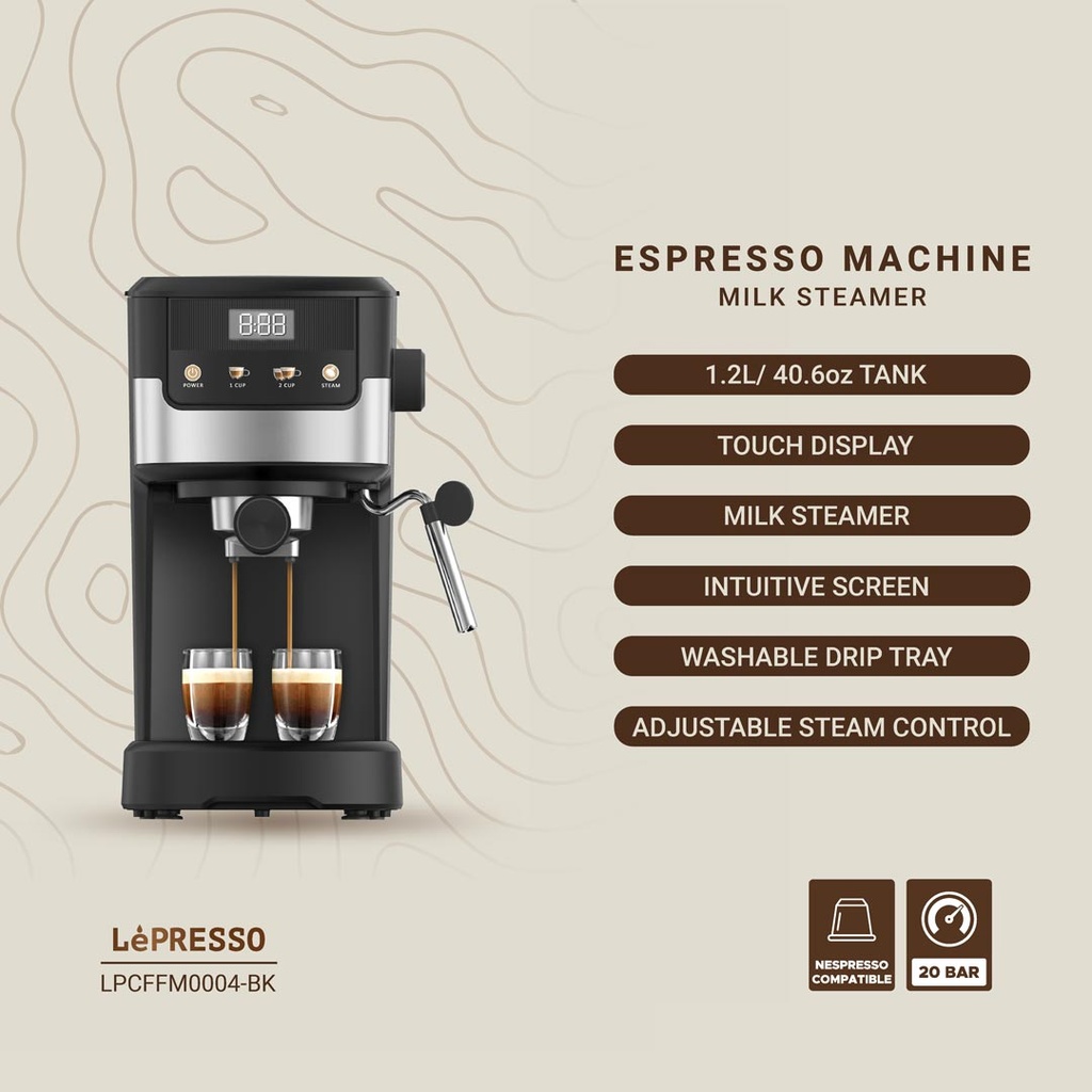 LEPRESSO BREAKFAST TRIO TOASTER DRIP COFFEE KETTTLE LP009 BLACK LPCFFM0009-BK thumbnail 9