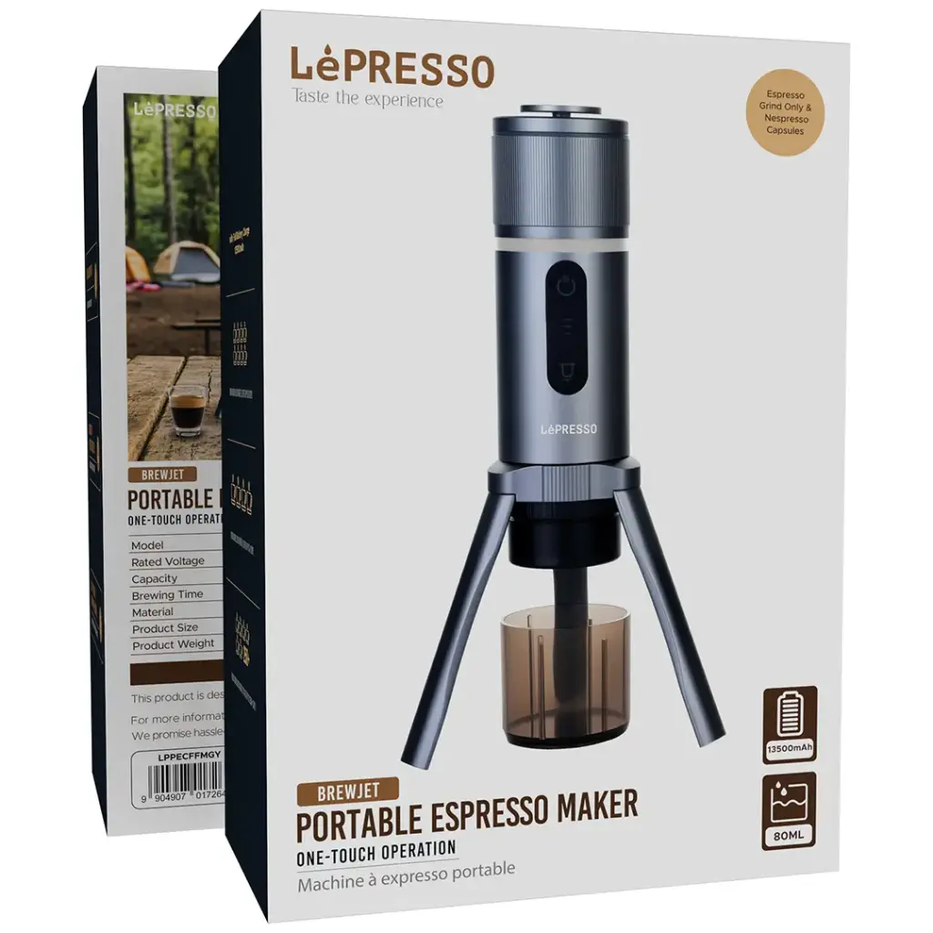 LEPRESSO BREWJET PORTABLE ESPRESSO MAKER GREY LPPECFFMGY thumbnail 4