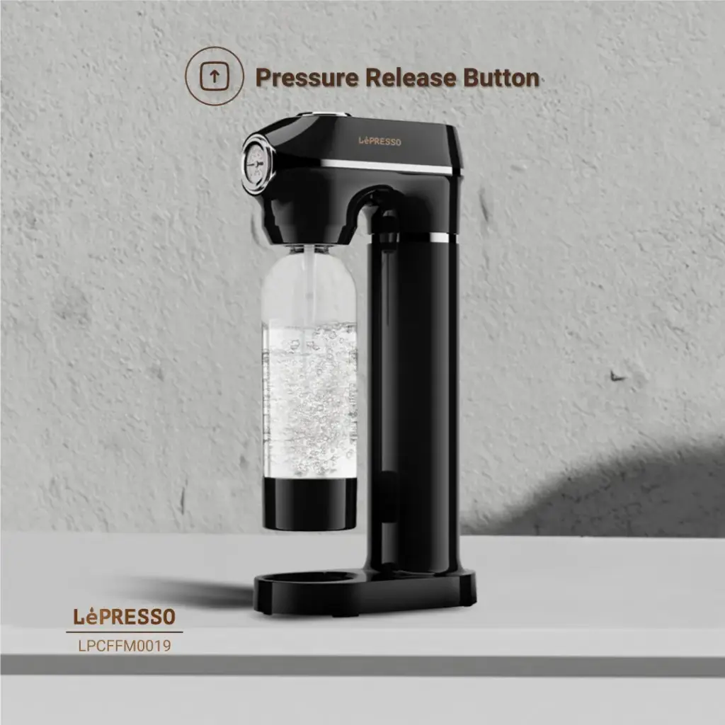LEPRESSO CARBONATOR INSTANT SPARKLING WATER PRESSURE GAUGE BLACK LPCFFM0019 thumbnail 5