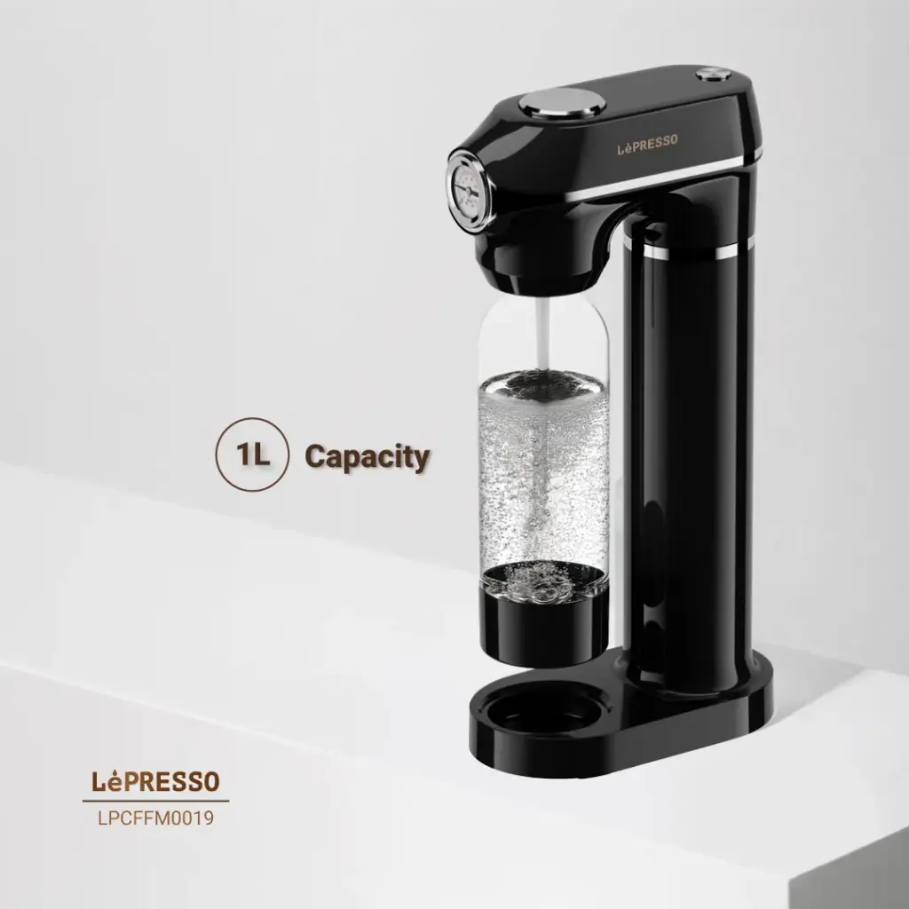 LEPRESSO CARBONATOR INSTANT SPARKLING WATER PRESSURE GAUGE BLACK LPCFFM0019 thumbnail 4