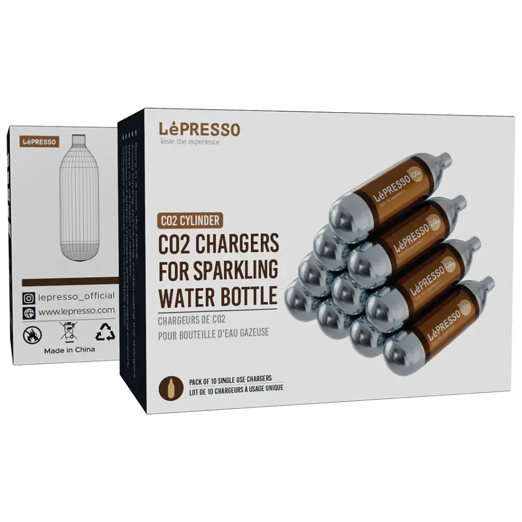 LEPRESSO 8G CO2 SMALL CYLINDER FOOD GRADE NON-THREAD SILVER LPCO2CFGTSL thumbnail 2