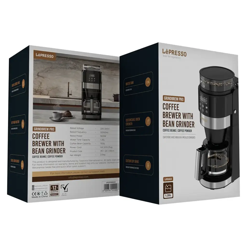 LEPRESSO GRINDBREW PRO COFFEE BREWER WITH BEAN GRINDER LPCFFM0043 thumbnail 2