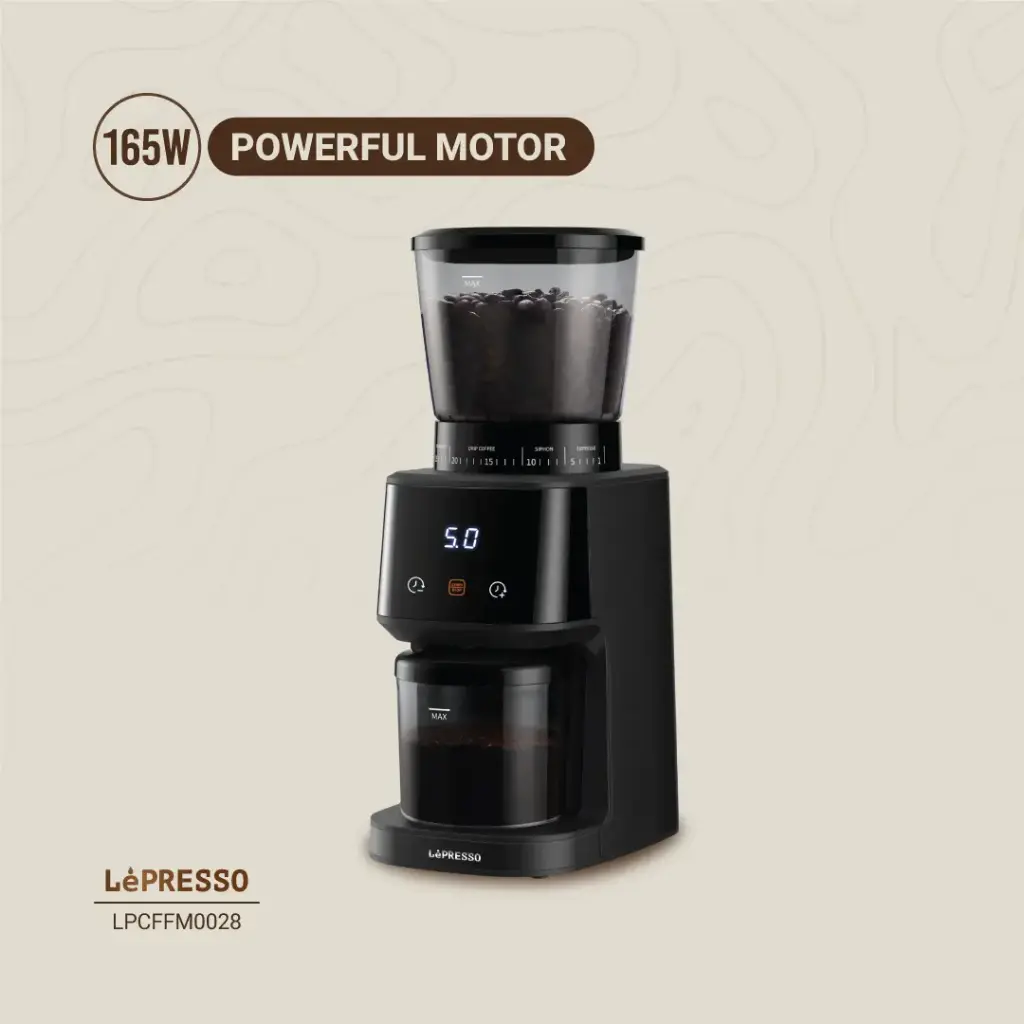 LEPRESSO CONICAL BURR GRINDER BLACK LPCFFM0028 thumbnail 5
