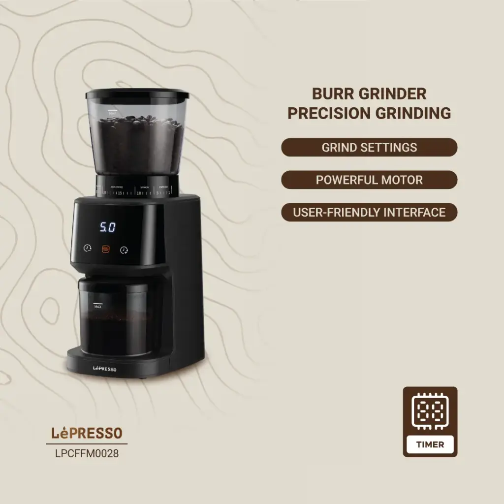 LEPRESSO CONICAL BURR GRINDER BLACK LPCFFM0028 thumbnail 3