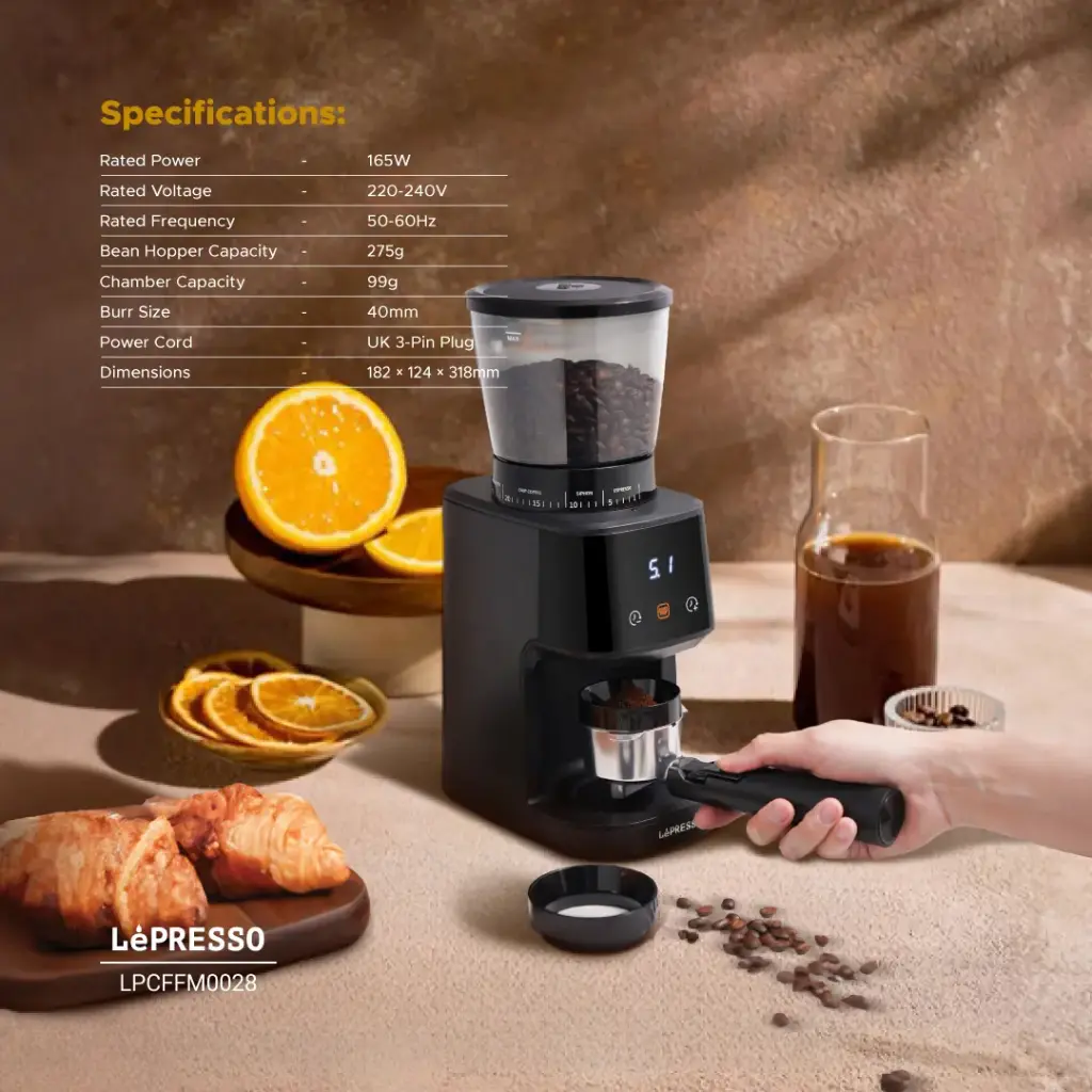 LEPRESSO CONICAL BURR GRINDER BLACK LPCFFM0028 thumbnail 2