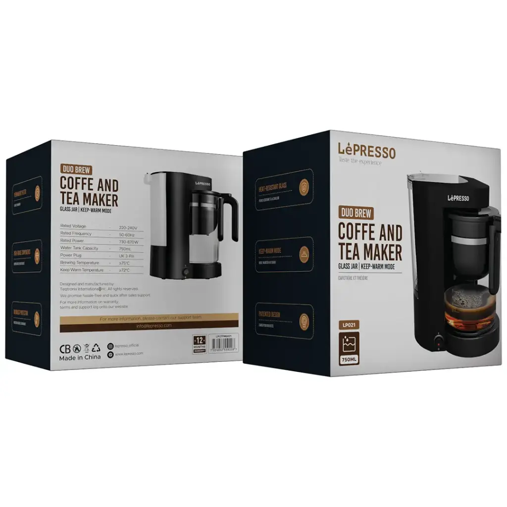 LEPRESSO DUO BREW COFFEE AND TEA MAKER BLACK LPCFFM0021 thumbnail 3