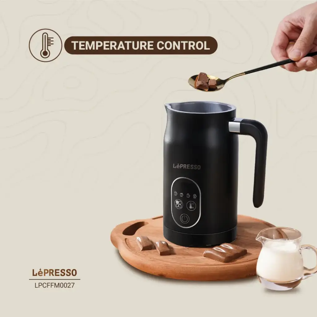 LEPRESSO FOUR FROTH MILK FROTHER TEMPERATURE CONTROL 270ML BLACK LPCFFM0027 thumbnail 6
