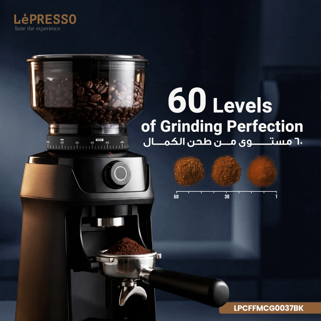 LEPRESSO MACINARE STAINLESS STEEL BURR GRINDER BLACK LPCFFMCG0037BK thumbnail 3