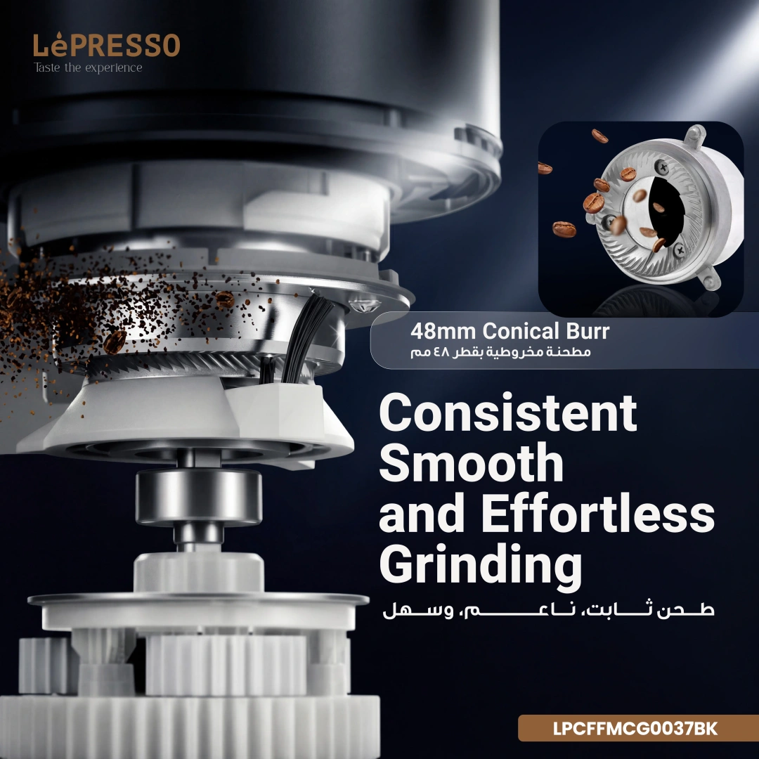 LEPRESSO MACINARE STAINLESS STEEL BURR GRINDER BLACK LPCFFMCG0037BK thumbnail 6