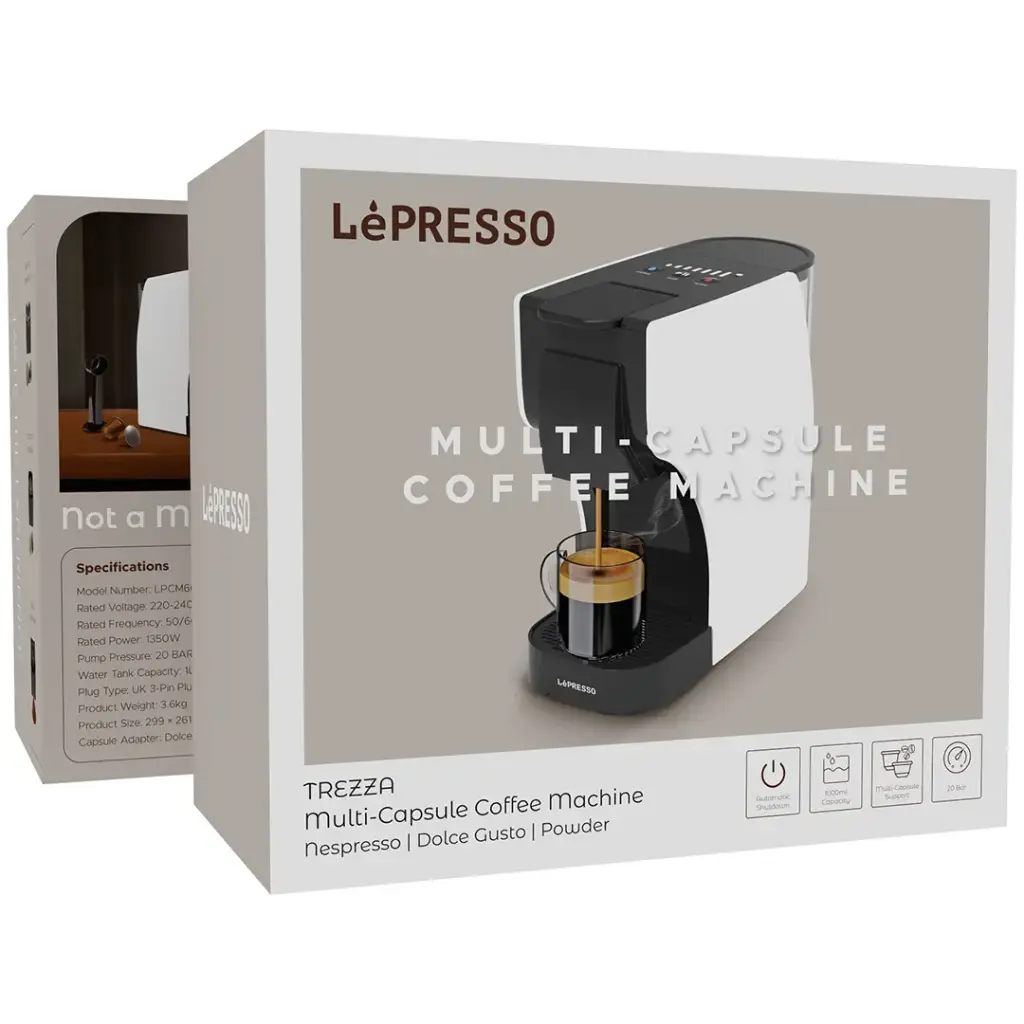 LEPRESSO TREZZA MULTI CAPSULE COFFEE MACHINE WHITE LPCM6618WH thumbnail 2