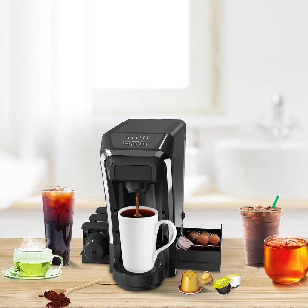 LEPRESSO MULTI CAPSULE TEA & COFFEE MACINE WITH ITALIAN PUMP/FLOW METER BLACK LPMFCMSBK thumbnail 5