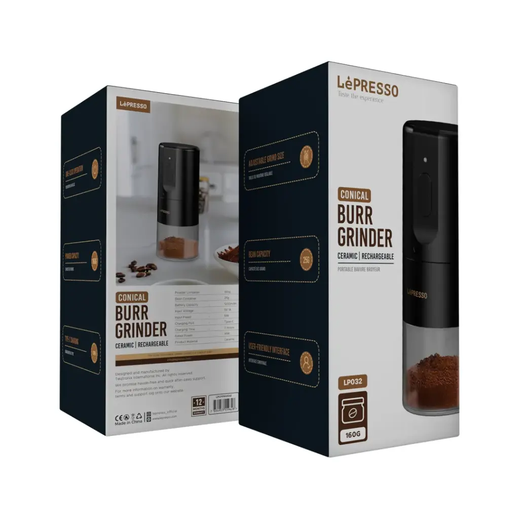 LEPRESSO CONICAL BURR GRINDER BLACK LPCFFM0032 thumbnail 2