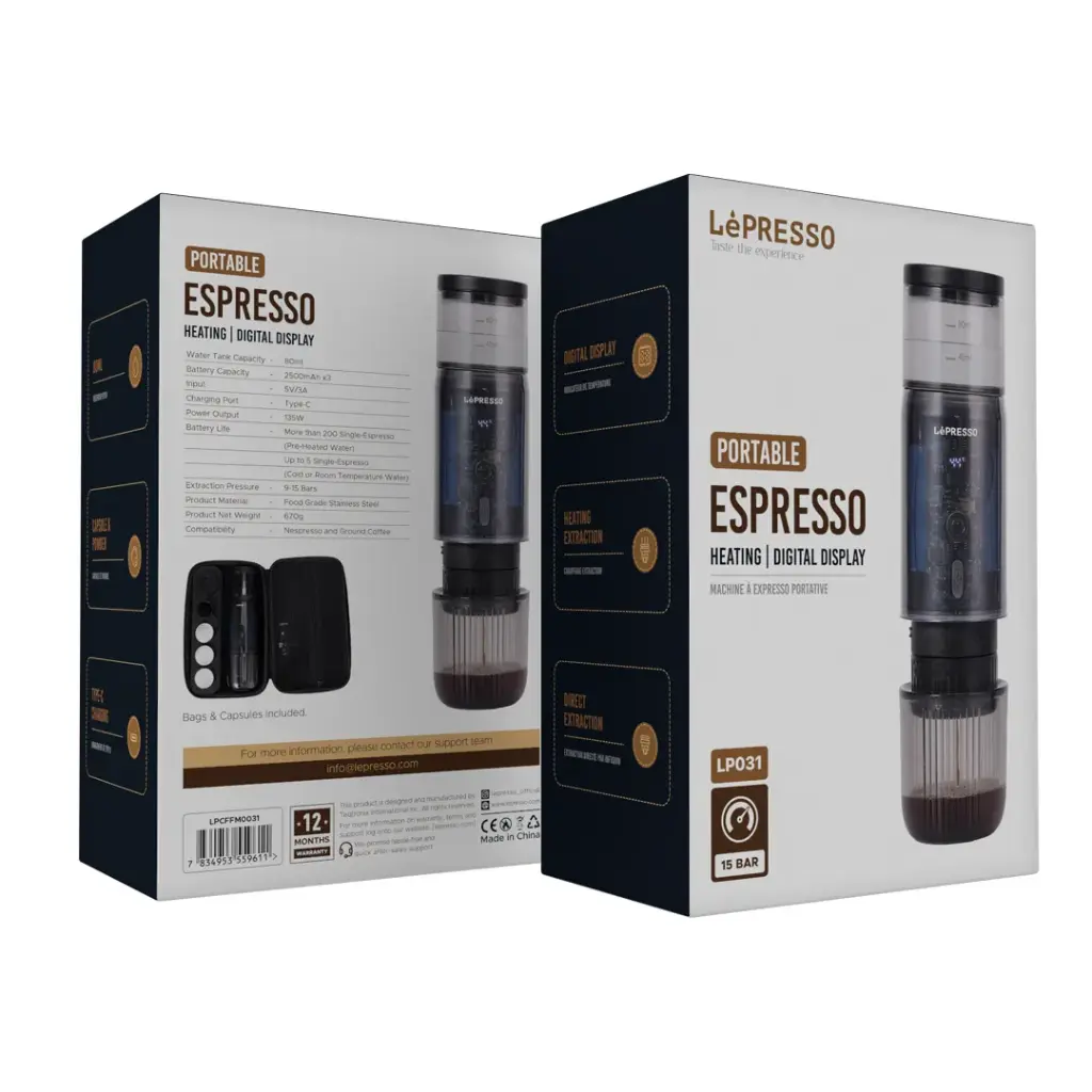 LEPRESSO PORTABLE ESPRESSO WITH DIGITAL DISPLAY BLACK LPCFFM0031 thumbnail 3