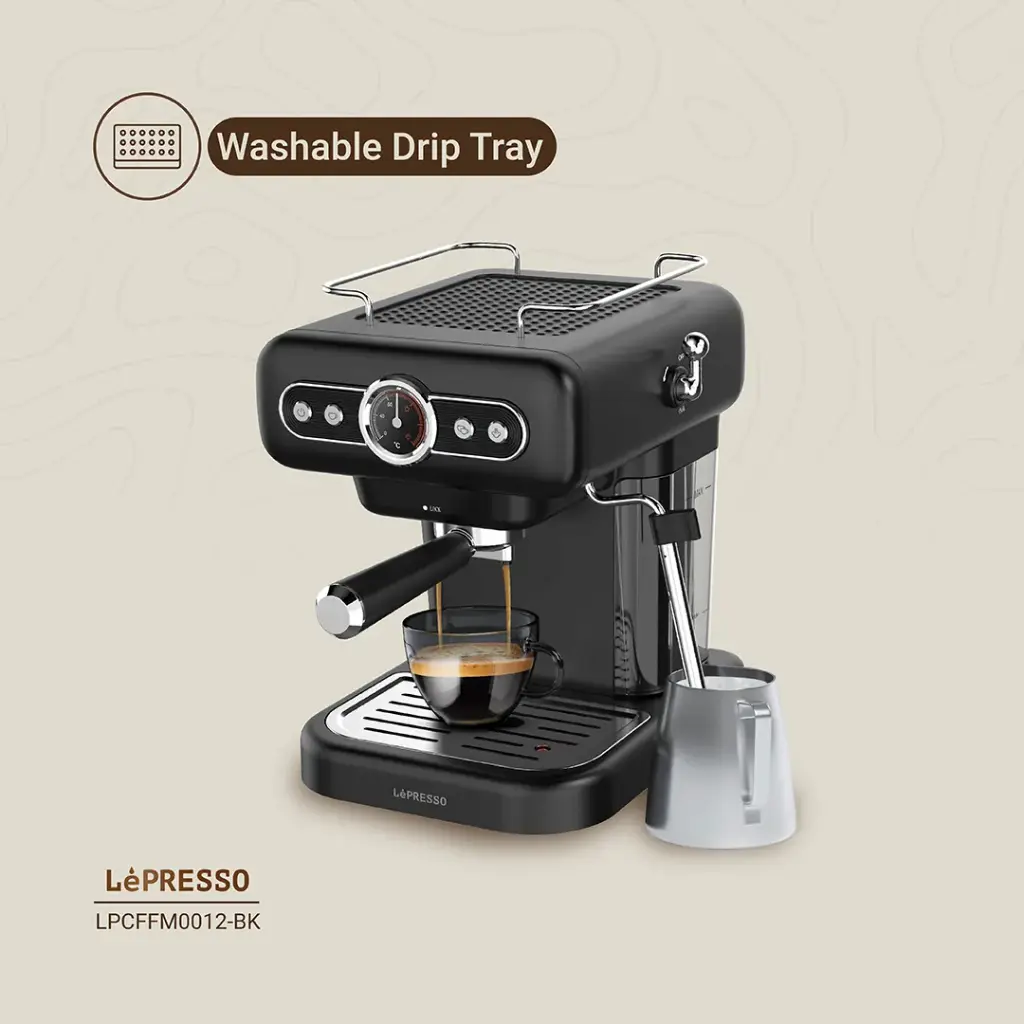 LEPRESSO RETRO ESPRESSO MACHINE BOILER GAUGE AND MILK STEAMER LP012 WHITE LPCFFM0012-WH thumbnail 6