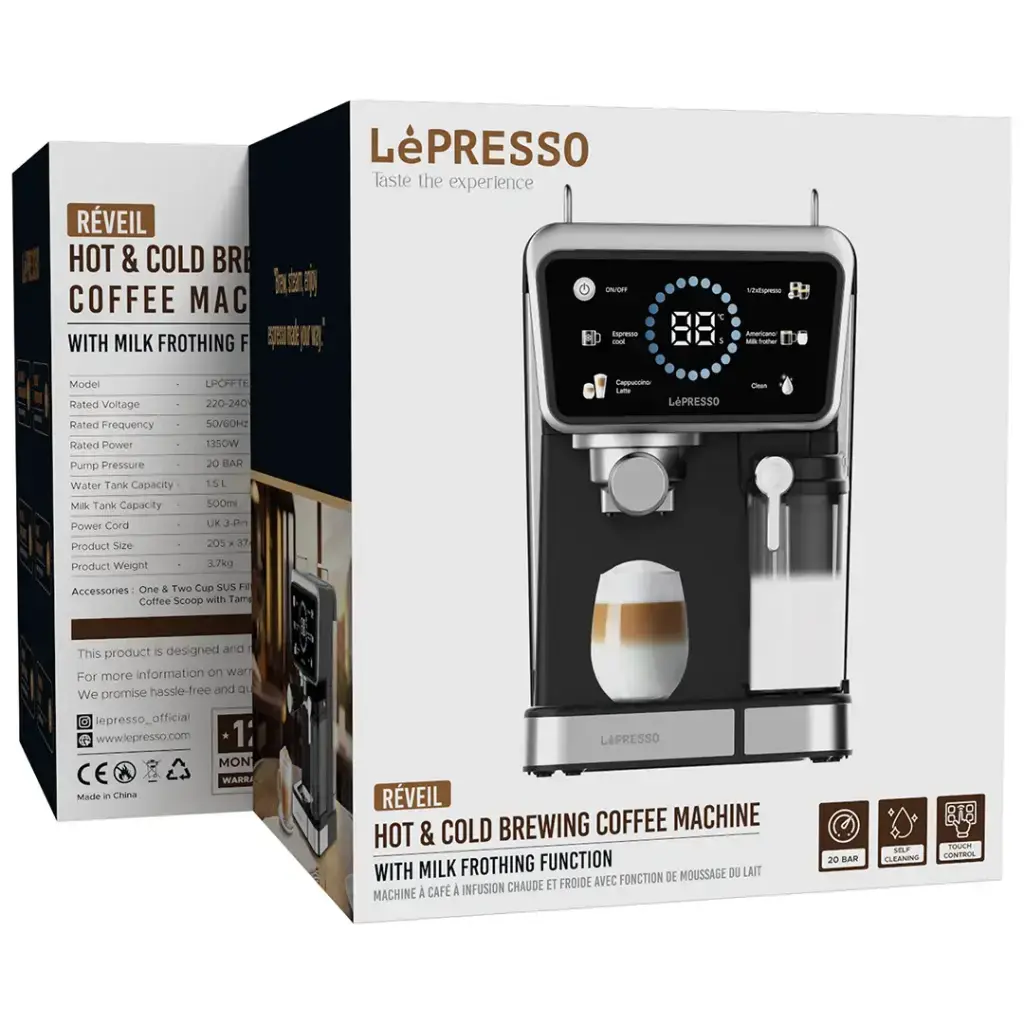 LEPRESSO REVEIL HOTCOLD BREWING COFFEE MACHINE BLACK LPCFFTEM0070-BK thumbnail 3