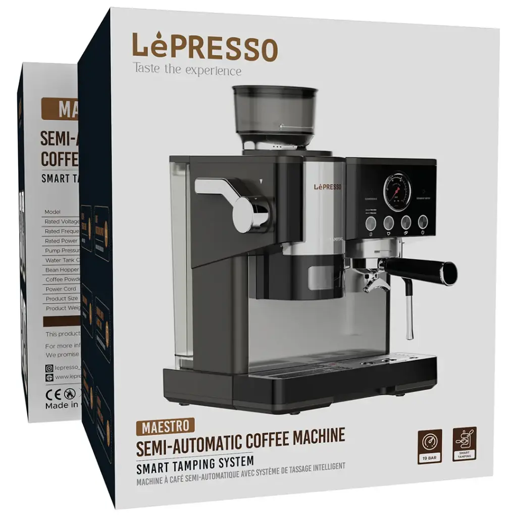 LEPRESSO MAESTRO SEMI AUTOMATIC COFFEE MACHINE BLACK LPYKFY22D01BK thumbnail 4