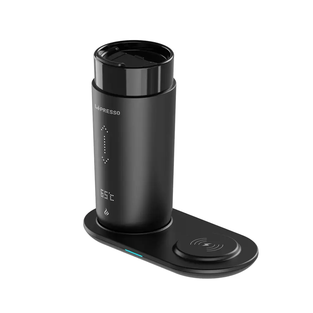 LEPRESSO SMART TRAVEL HEATING MUG WITH WIRELESS CHARGING BLACK LPCFFM0035 thumbnail 2