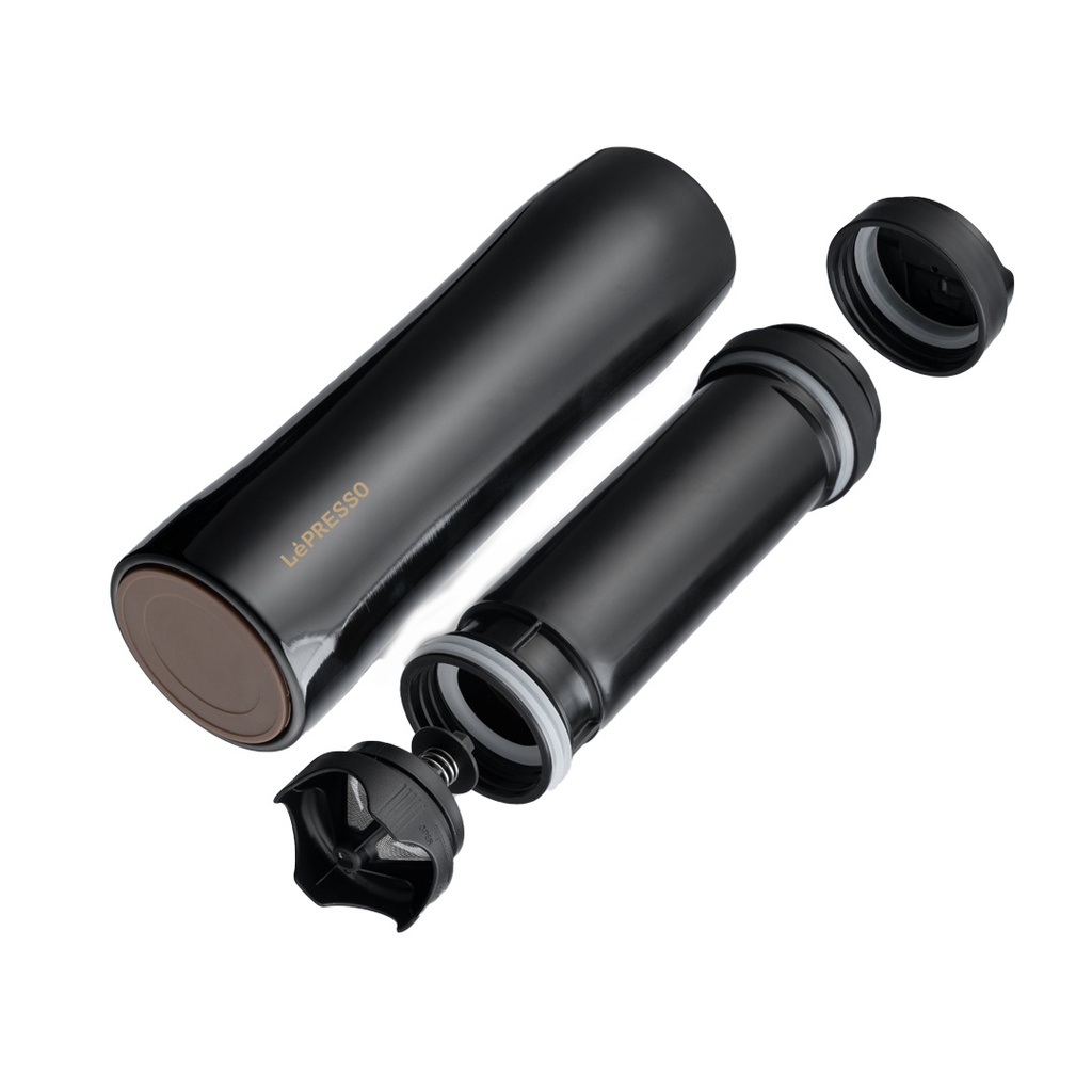 LEPRESSO PORTABLE FRENCH PRESS COFEE AND TEA STAINLESS STEEL BLACK LPSPFPBK thumbnail 3