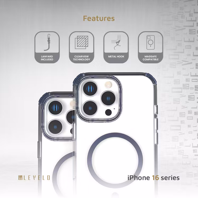 LEVELO CELESTE MAGSAFE CASE WITH CROSSBODY STRAP IPHONE 16 PRO DEEP BLUE LVLCMCCS16PBL thumbnail 2