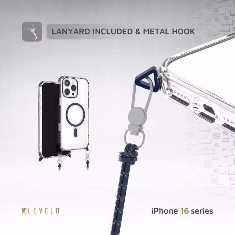 LEVELO CELESTE MAGSAFE CASE WITH CROSSBODY STRAP IPHONE 16 PRO DEEP BLUE LVLCMCCS16PBL thumbnail 3
