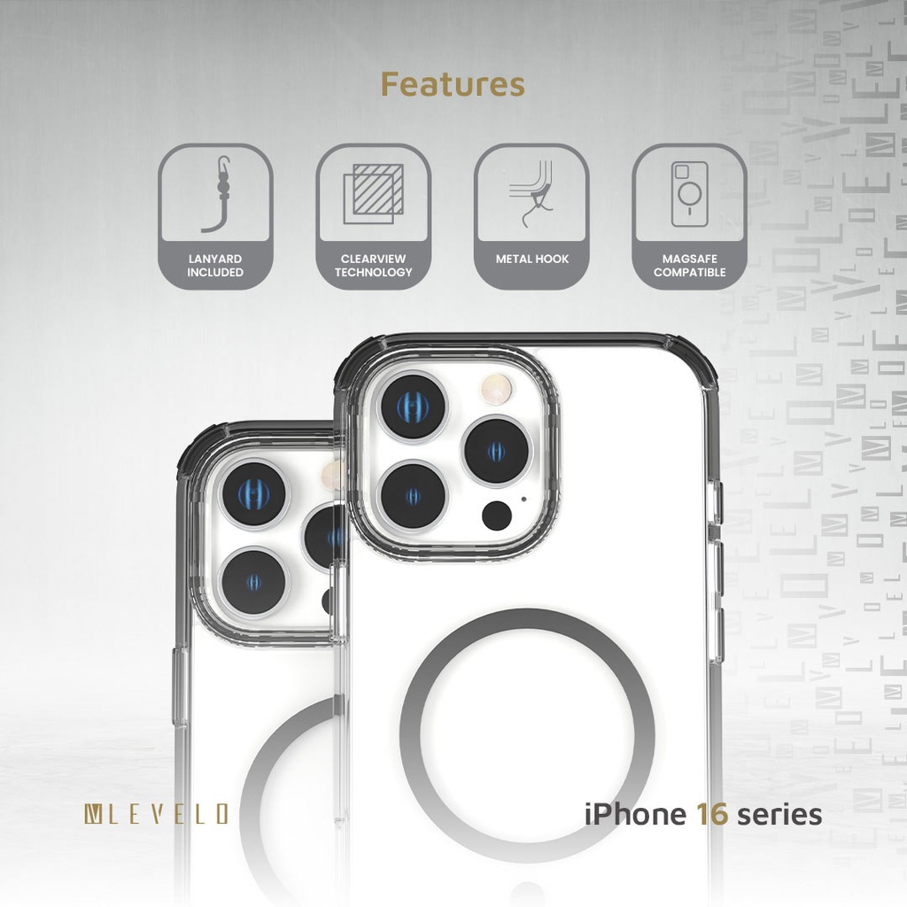 LEVELO CELESTE MAGSAFE CASE WITH CROSSBODY STRAP IPHONE 16 PRO BLACK LVLCMCCS16PBK thumbnail 4