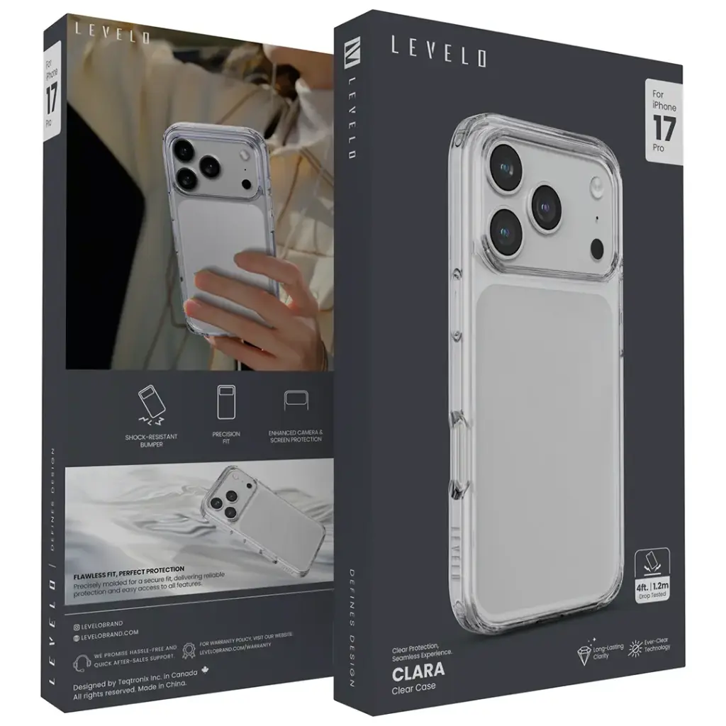 LEVELO CLARA CLEAR CASE FOR IPHONE 17 PRO MAX TRANSPARENT LVLCLRC17PMTR thumbnail 3