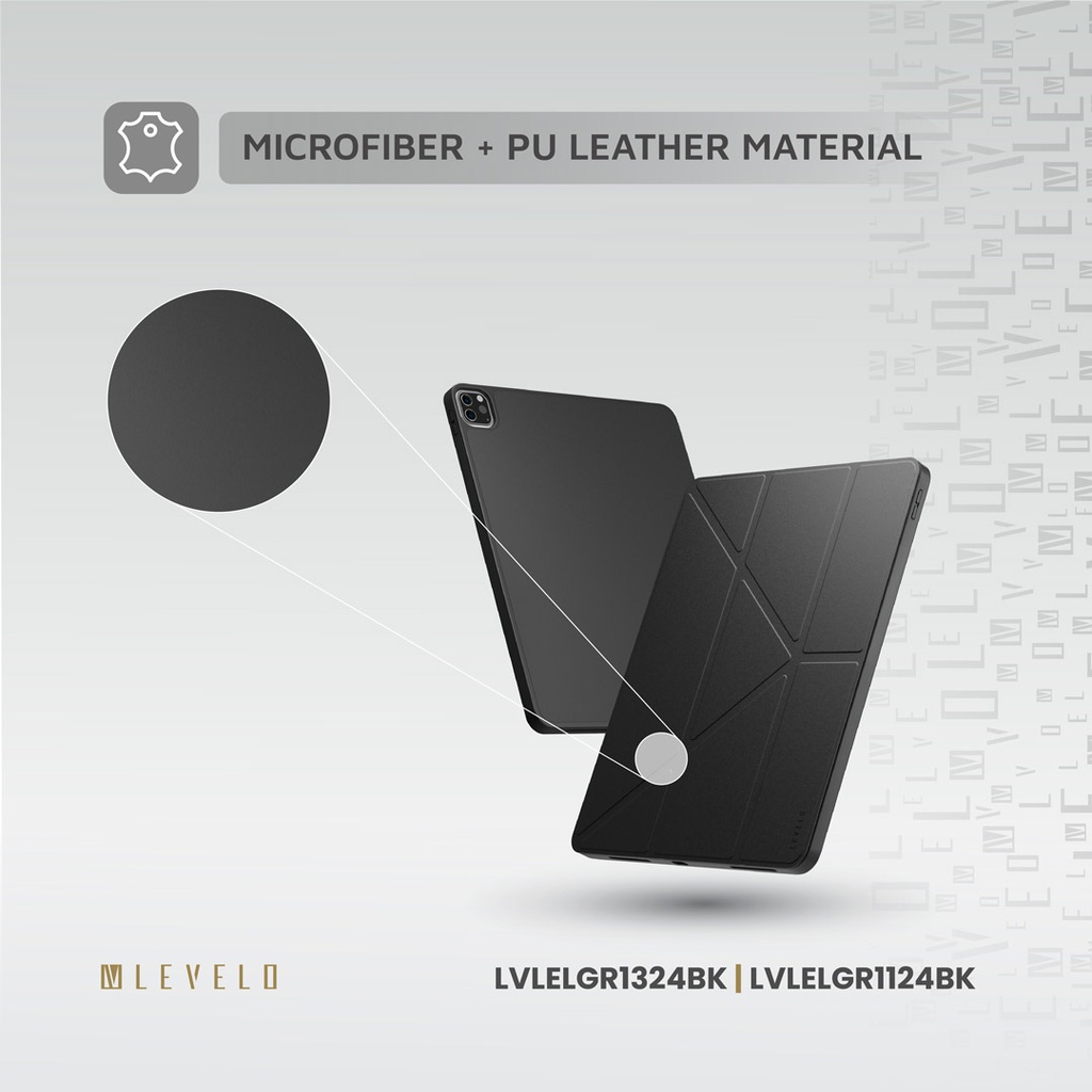 LEVELO ELEGANTE IPAD PRO 11  SCRATCH RESISTANT COATING CASE BLACK LVLELGP1124BK thumbnail 5