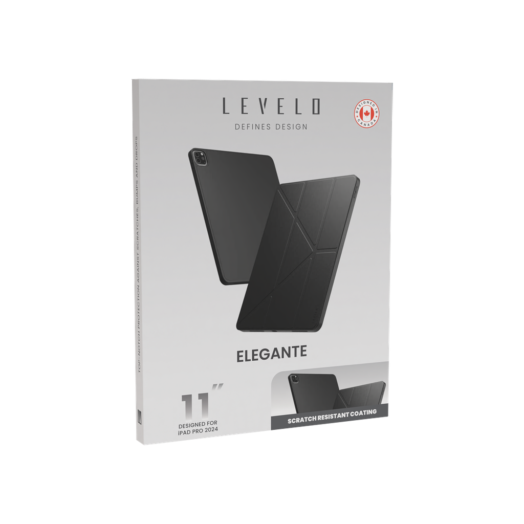 LEVELO ELEGANTE IPAD PRO 11  SCRATCH RESISTANT COATING CASE BLACK LVLELGP1124BK thumbnail 3