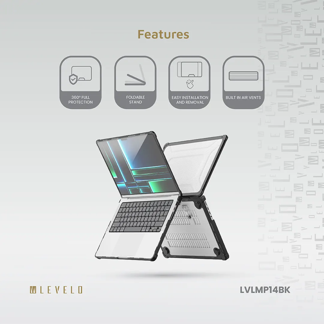 LEVELO EXPECTRO MACBOOK AIR 13.3 INCH CASE BLACK LVLMPA13BK thumbnail 2