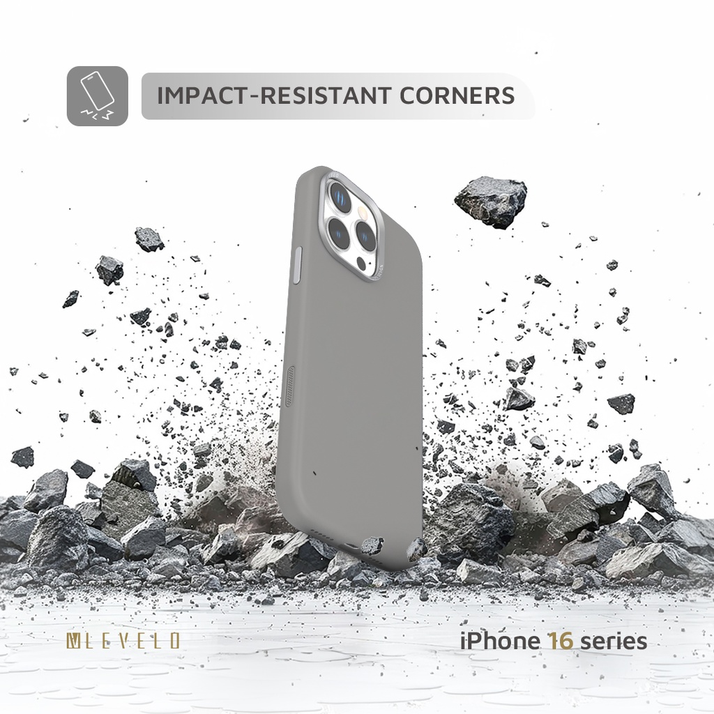 LEVELO IPHONE 16 PRO IRIS PRO MAGSAFE LIQUID SILICONE CASE GRAY LVLIPSC16PGY thumbnail 8